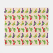 ぶどうカラフルス フリースブランケット (正面(横))