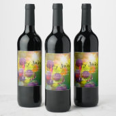 ぶどうカラフルファインアートワインラベル ワインラベル (ボトル)