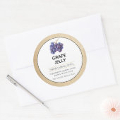 ぶどうジャムまたはゼリー缶詰瓶ラベル ラウンドシール (封筒)