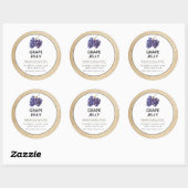 ぶどうジャムまたはゼリー缶詰瓶ラベル ラウンドシール (シート)