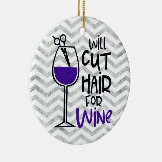 ぶどうスタイリストはワイン用の髪を切る セラミックオーナメント (右)