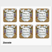 ぶどうスワッグ(パーソナライズされた蔵書票シール) スクエアシール (シート)