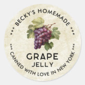 ぶどうゼリーヴィンテージスタイル缶詰シール ラウンドシール (正面)