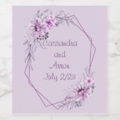 ぶどうパーソナライズされた花紫 ワインラベル (シングルラベル)