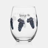 ぶどうピックワイン引用文 – ワイングラスまたは岩ガラス ステムなしワイングラス (正面)