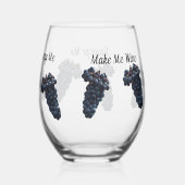 ぶどうピックワイン引用文 – ワイングラスまたは岩ガラス ステムなしワイングラス (裏面)