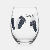 ぶどうピックワイン引用文 – ワイングラスまたは岩ガラス ステムなしワイングラス (左)