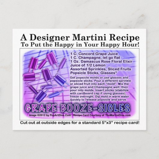ぶどうブーゼシクルレシピはがき ポストカード (正面)