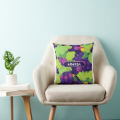 ぶどうレトロカラフルパタパーソナライズされたーン クッション (椅子)