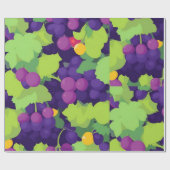 ぶどうレトロカラフルパタパーソナライズされたーン ラッピングペーパー (フラット)