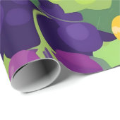 ぶどうレトロカラフルパタパーソナライズされたーン ラッピングペーパー (ロールコーナー)