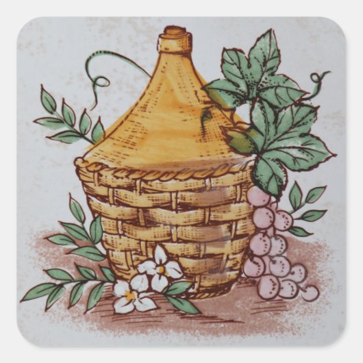 ぶどうワインのボトルシール スクエアシール (正面)