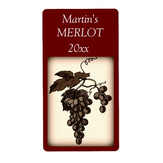 ぶどうワインラベル ラベル (正面)