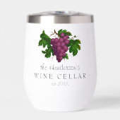 ぶどう付きパーソナライズされたワインセラー名 (正面)