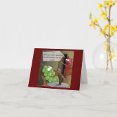 ぶどう分解食おもしろい品、ワイン&結婚漫画 カード (黄色い花)