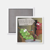 ぶどう分解食おもしろい品、ワイン&結婚漫画 マグネット (正面/裏面)