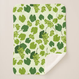 ぶどう及びぶどう葉の模様 シェルパブランケット