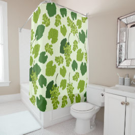 ぶどう及びぶどう葉の模様 シャワーカーテン