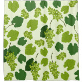 ぶどう及びぶどう葉の模様 シャワーカーテン (正面)