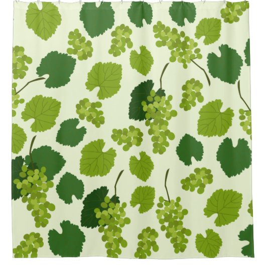 ぶどう及びぶどう葉の模様 シャワーカーテン (正面)