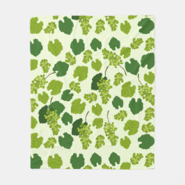 ぶどう及びぶどう葉の模様 フリースブランケット