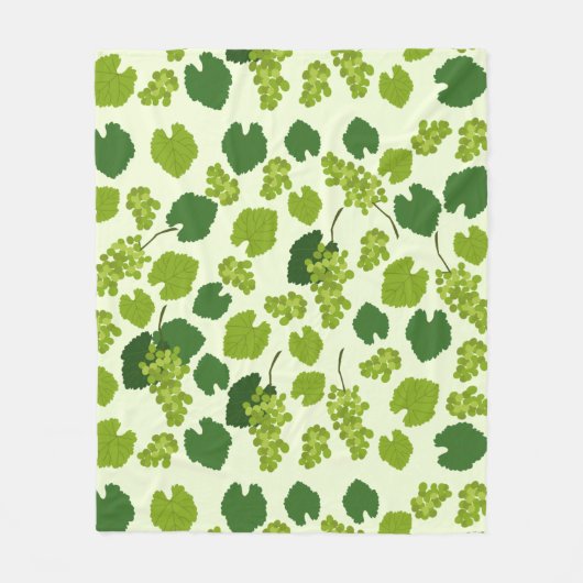 ぶどう及びぶどう葉の模様 フリースブランケット (正面)