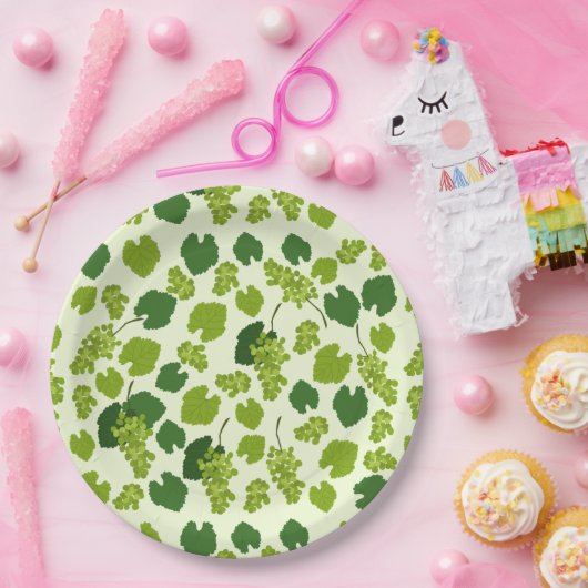 ぶどう及びぶどう葉の模様 ペーパープレート (パーティー)