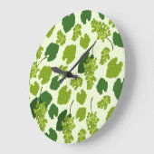 ぶどう及びぶどう葉の模様 ラージ壁時計 (傾斜)