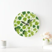 ぶどう及びぶどう葉の模様 ラージ壁時計 (ホーム)