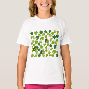 ぶどう及びぶどう葉の模様 Tシャツ