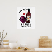 ぶどう得ワインパおもしろいン好きだ ポスター (キッチン)