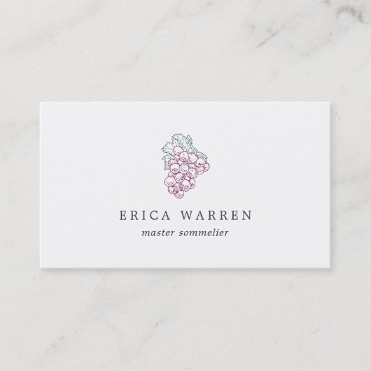 ぶどう房 | Somelierまたはワイン業界 名刺 (正面)