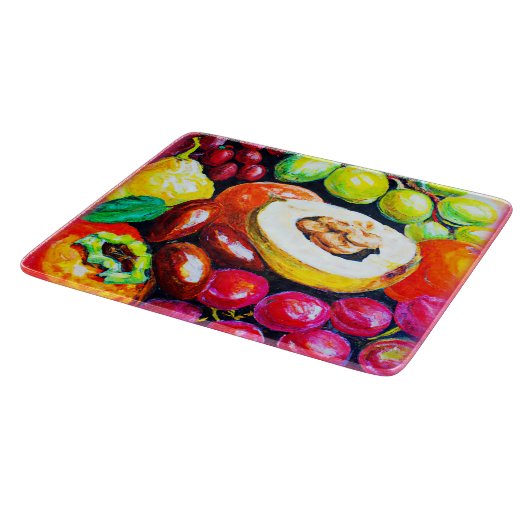 ぶどう果実の美しい絵画混合物。買今 カッティングボード (角)