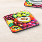 ぶどう果実の美しい絵画混合物。買今 コースター (左側)