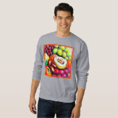 ぶどう果実の美しい絵画混合物。買今 スウェットシャツ (正面フル)