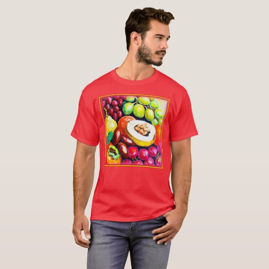 ぶどう果実の美しい絵画混合物。買今 Tシャツ (正面フル)