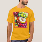 ぶどう果実の美しい絵画混合物。買今 Tシャツ (正面)