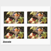 ぶどう果実鳥まだ生絵画き 長方形シール (シート)