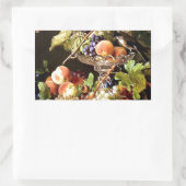 ぶどう果実鳥まだ生絵画き 長方形シール (バッグ)