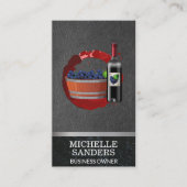 ぶどう樽ワインボトルワインステイン 名刺 (正面)