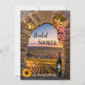 ぶどう畑 ワイン QR コード 婚前パーティー 招待状 (正面)