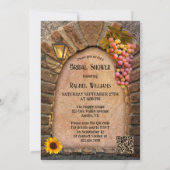 ぶどう畑 ワイン QR コード 婚前パーティー 招待状 (裏面)