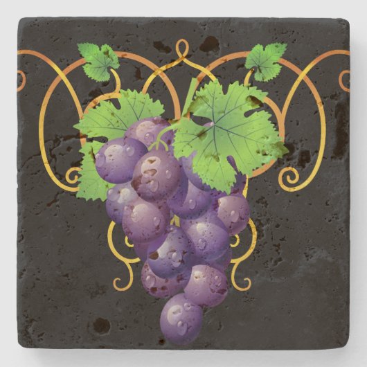 ぶどう石コースター ストーンコースター (正面)