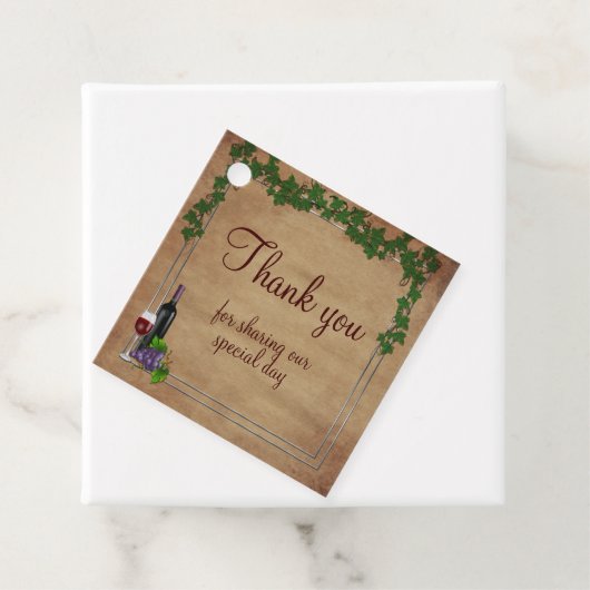 ぶどう素朴つる植物ブルゴーニュ結婚ワインありがとう フェイバータグ (インサイチュ)