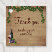 ぶどう素朴つる植物ブルゴーニュ結婚ワインありがとう フェイバータグ (正面)