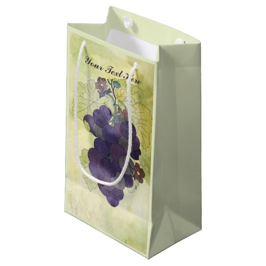 ぶどう素朴パーソナライズされた スモールペーパーバッグ (正面アングル)