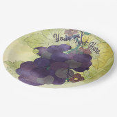 ぶどう素朴パーソナライズされた ペーパープレート (アングル)