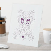 ぶどう紫、ぶどう、蜂蜜の花飾り 台座サイン (インサイチュ)