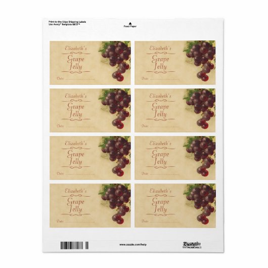 ぶどう缶詰ラベル ラベル (フルシート)