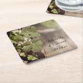 ぶどう葉ヴィネヤール結婚ズ スクエアペーパーコースター (アングル)